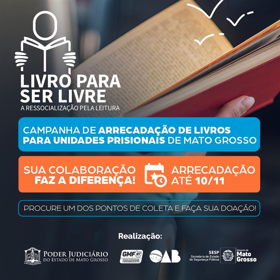 Judiciário lança campanha de arrecadação de livros para unidades penais de Mato Grosso