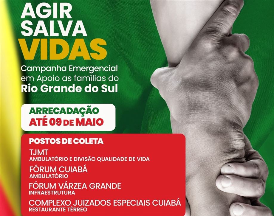 Tribunal de Justiça organiza campanha de arrecadação de doações para o Rio Grande do Sul